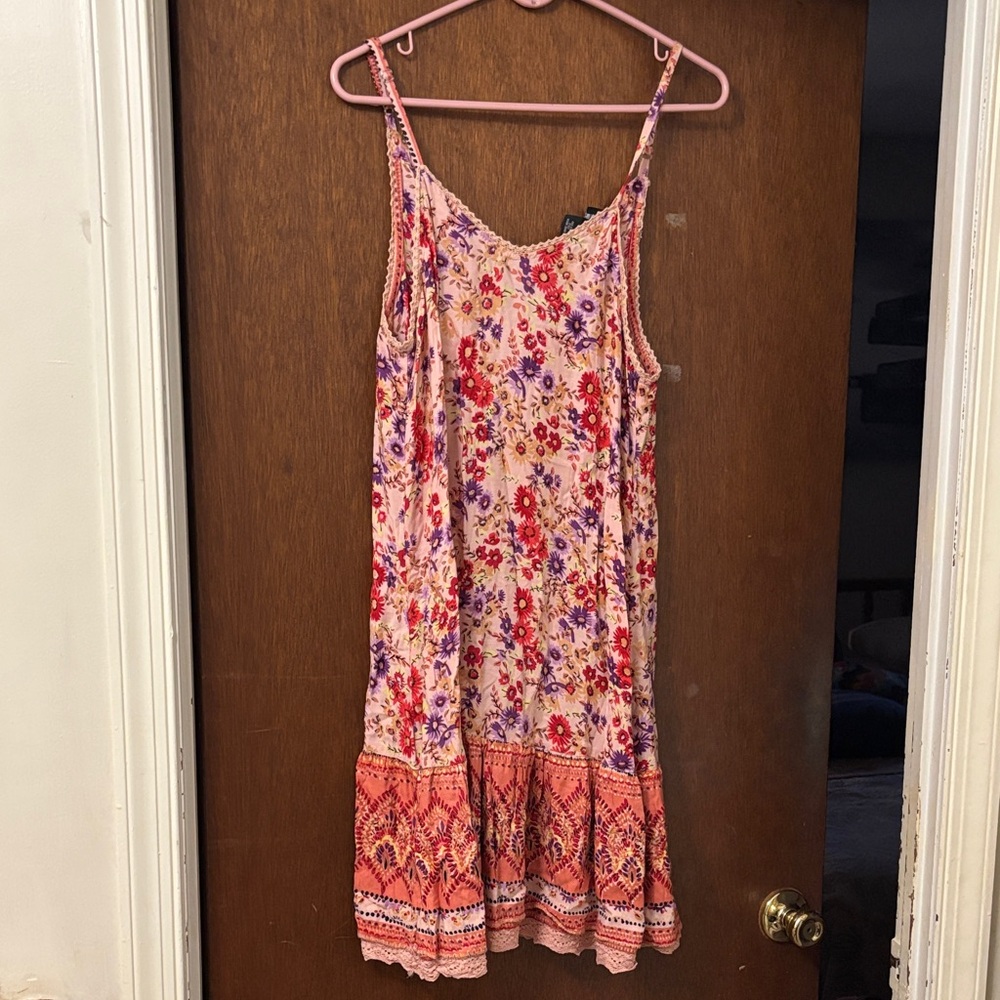 Angie Floral Sundress in Pink, Red & Purple